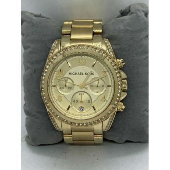 Michael Kors MK5166 Women's Watch Gold Stainless Steel Analog Quartz 39mm D938 - Picture 2 of 9